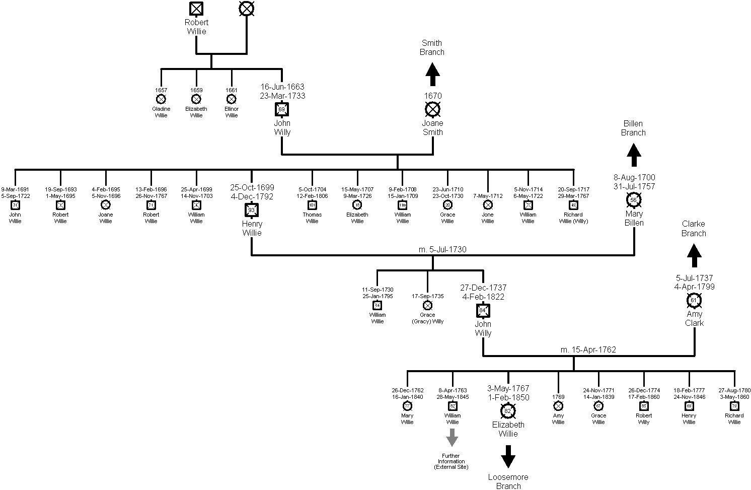 Family Tree of the Willie Branch